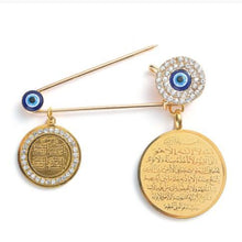 Load image into Gallery viewer, Turkish Evil Eye Brooch Pin Hasma Jewelry Protection Unique Gift
