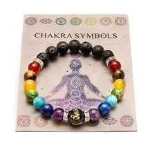 Load image into Gallery viewer, You Love We Ship Chakra Energy Bracelet 7 Chakra Lava Rock Bracelet Natural Healing Energy Meditation

